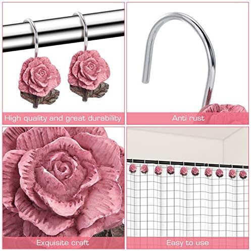AGPTEK Rose Shower Curtain Hooks - Image 3