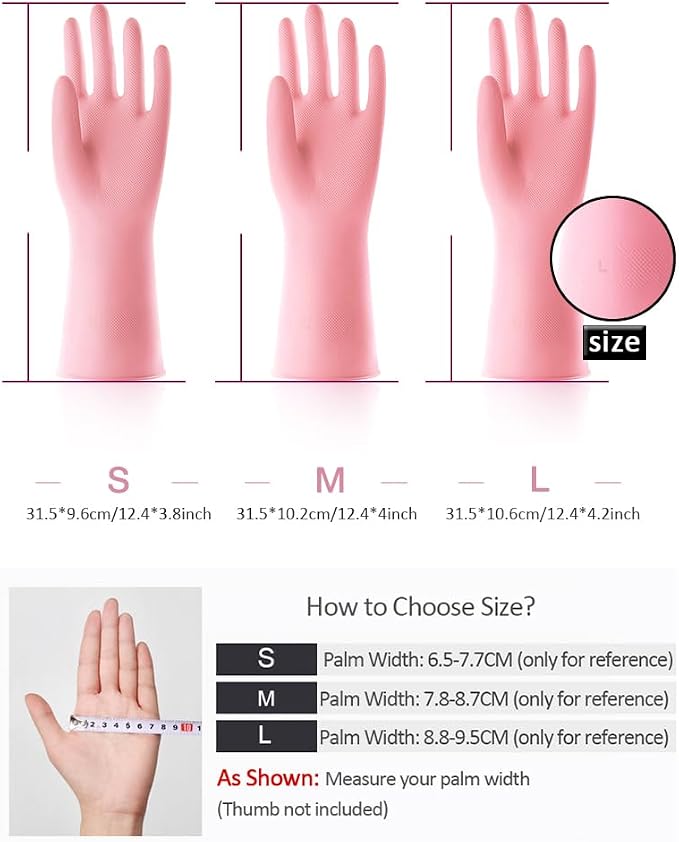Alimat PluS Rubber Gloves Latex Free, Without Liner, 3 Pairs, Large | Reusable - Image 2