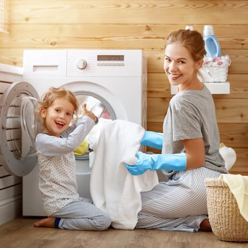 KAQ Rubber Kitchen Dishwashing Gloves: 4 Pairs Reusable Household Cleaning Glove - Image 3