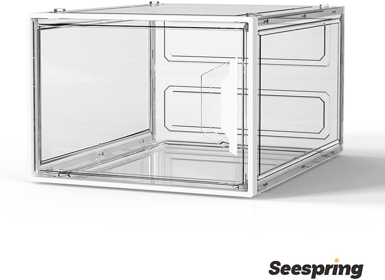 SEE SPRING Clear Shoe Storage Boxes, 6 Pack Stackable Hard Plastic Organizer - Image 4