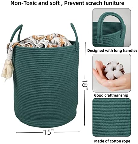 XUANGUO Cotton Rope Laundry Basket Hamper - Image 2