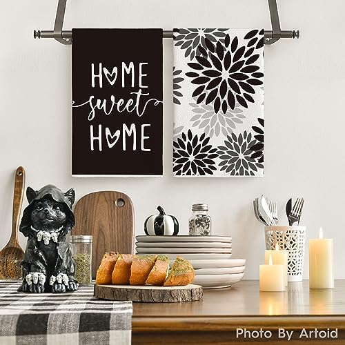 Artoid Mode Black Stripes Home Sweet Home Boho Halloween Kitchen Towels Dish - Image 2