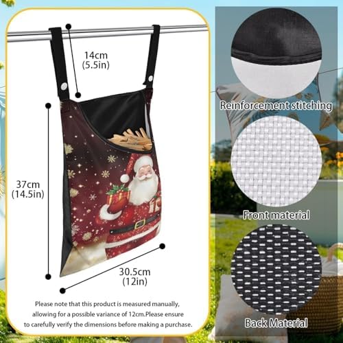 Christmas Santa Claus 2025 Waterproof Clothespin Pouch - Image 7