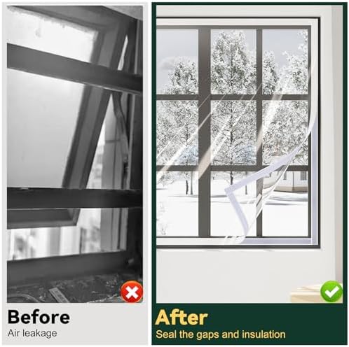 Flehomo 79 x 79 Inch Window Insulation Kit, Adjustable Window Film - Image 7