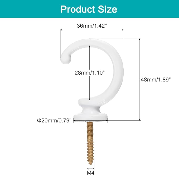uxcell 2Pcs Curtain Holdback, Aluminum Alloy Wall Mounted Curtain Holders - Image 2