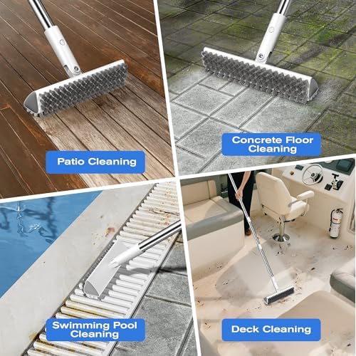 Shower Brush for Cleaning, 2-in-1 Swivel Floor Scrub Brush - Image 7