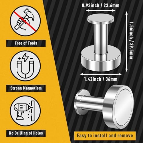 9Pcs Magnetic Hooks, 150lb Silver Magnetic Hooks - Image 3
