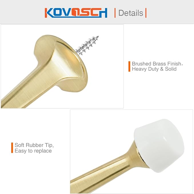 10 Pack Gold Solid Rigid Door Stops - Image 4