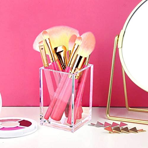 2 Pack Clear Acrylic Pencil Pen Holder Cup, Desk Accessories Holder, Makeup - Image 2