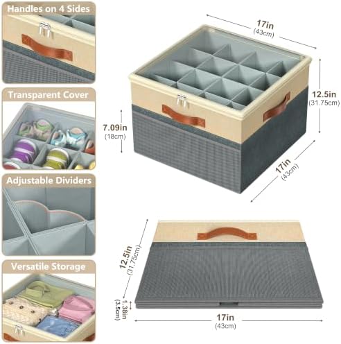Shoe Organizer for Closet, 2 Pack Foldable Shoe Storage Organizer Box Bin - Image 3