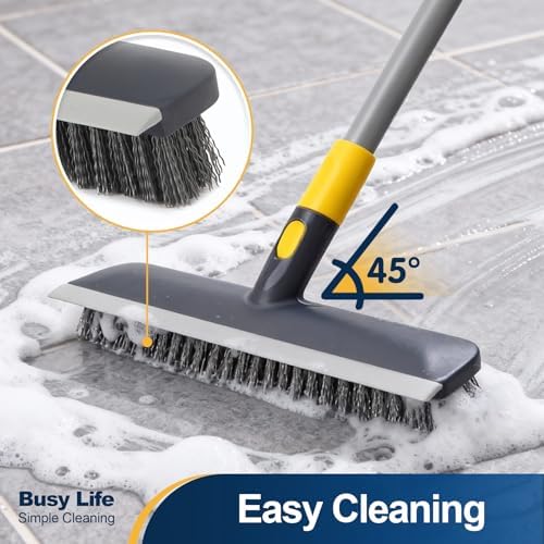 Yocada Floor Scrub Brush Telescopic Handle 2 in 1 Scrape Brush 55.9 inch - Image 2
