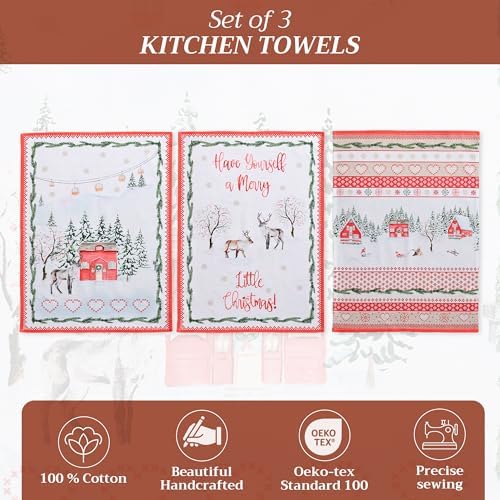 Maison d' Hermine Kitchen Towels Set of 3 Reusable 100% Cotton 27.50" x 20" - Image 2