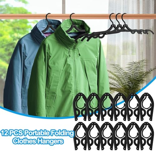 12 PCS Travel Hangers, Portable Folding Clothes Hangers Travel Accessories - Image 7