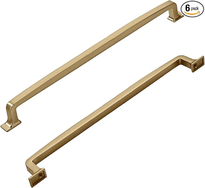 Khtume 6-Pack 10 Inch Cabinet Handles - Champagne Bronze and Warm Brass cabinet pulls for kitchen cabinets and cupboards