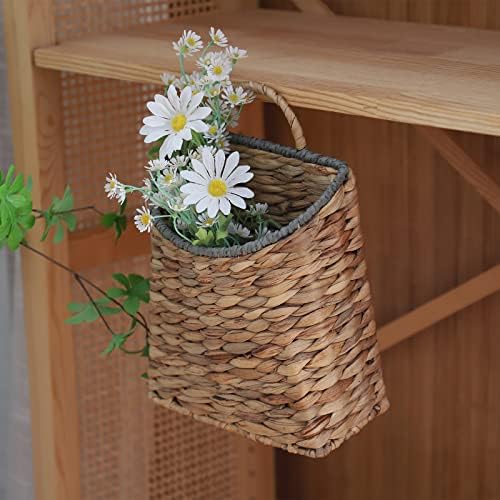 GYASVWU Woven Hanging Basket Water Hyacinth Hanging Wall Basket Wicker Handmade - Image 7