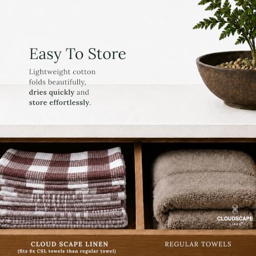 Cloud Scape Linen Premium Kitchen Towels Set of 6, Quick Dry - Image 7