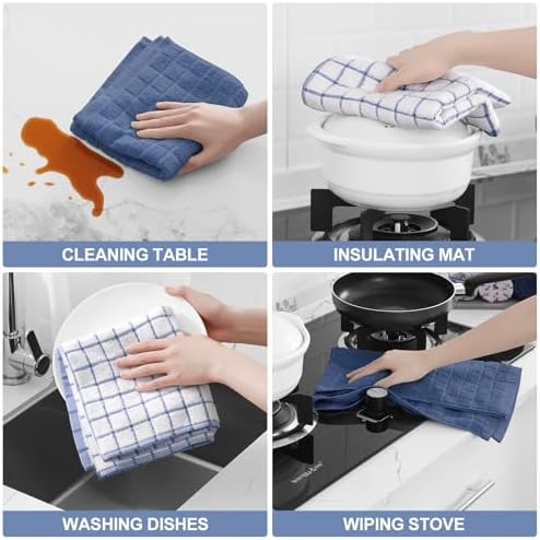 Homaxy Large Premium Cotton Kitchen Towels 16"x 28", 8 Pack - Image 4
