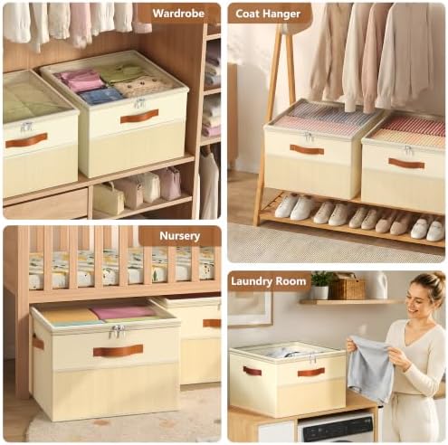 Shoe Organizer for Closet, 2 Pack Foldable Shoe Storage Organizer Box Bin - Image 7