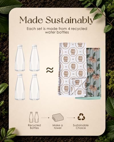 Miss Adola Reversible Microfiber Kitchen Towels Set of 2, Dusky Garden - Image 2