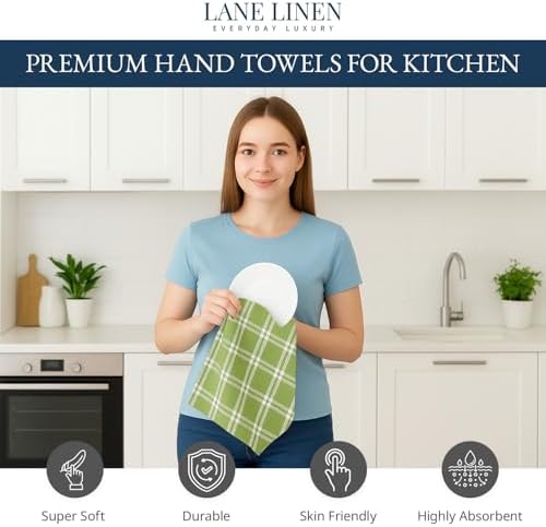 LANE LINEN Cotton Kitchen Towels Set, Quick-Drying Dish Towels - Image 2