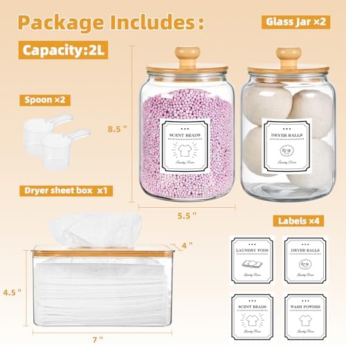Laundry Pod Container and Dryer Sheet Holder, Laundry Room Organization - Image 2