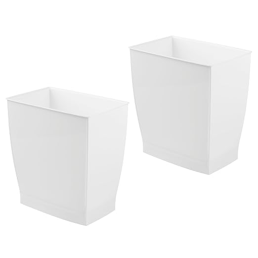 iDesign Small Plastic Bathroom Trash Can, Slim Rectangle - Image 8