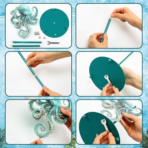 Shimeyao Octopus Metal Paper Towel Holder Stand, Coastal Kitchen Decor - Image 3