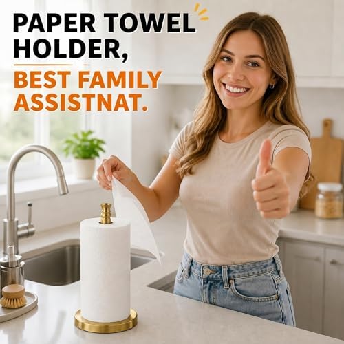 Paper Towel Holder, Stainless Steel Heavy Base, Paper Towel Holder Countertop - Image 7