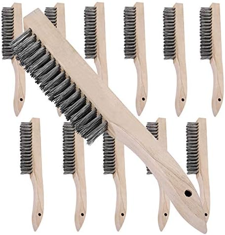 ZOENHOU 12 Pieces 10 Inches Wire Brush Wooden Handle by ZOENHOUDIRECT