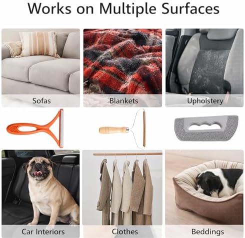 Pet Hair Remover 3-Pack, Dog & Cat Fur Removal Tool Set, Copper Carpet Scraper - Image 6