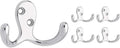 Franklin Brass Double Wall Hooks 2-Prong Coat/Hat Polished Chrome Hooks by FranklinBrass