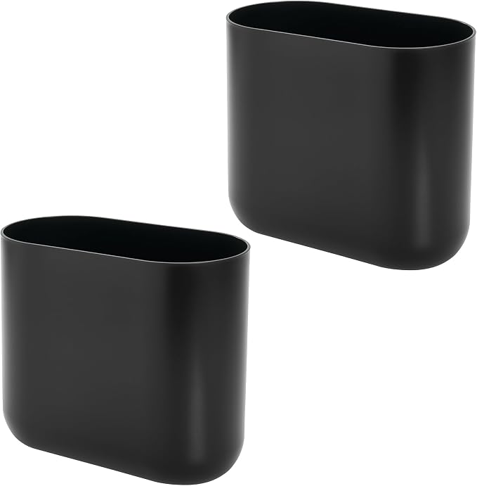 iDesign Small Slim Plastic Bathroom Trash Can - Image 8