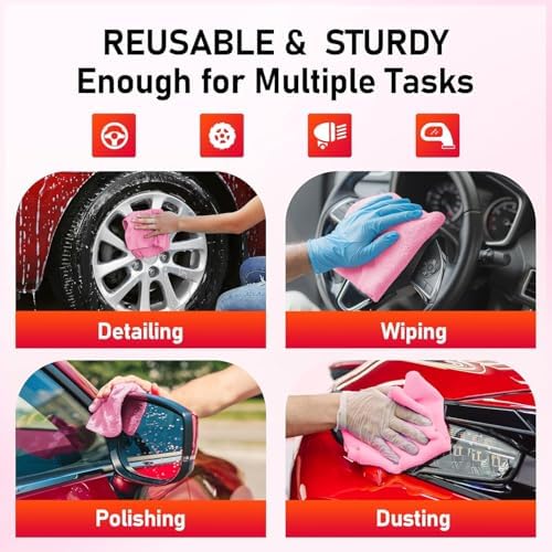 Microfiber Cleaning Cloth, 150 Sheets Tear Away Shop Towels, Reusable Washable - Image 4