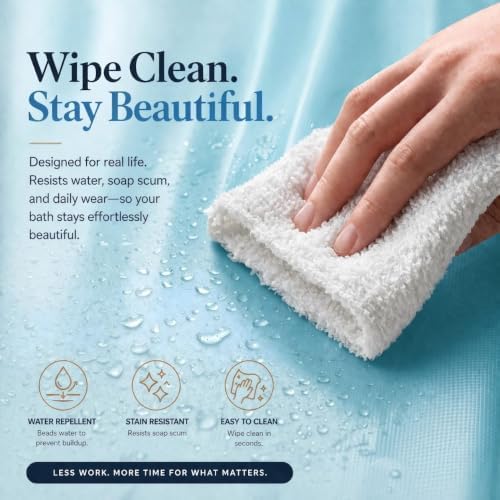 EHZNZIE Aqua Shower Curtain Liner 72x72, PEVA Waterproof Bath Curtain, No - Image 4