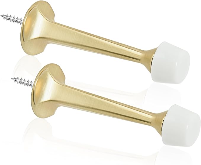 2 Pack Gold Solid Rigid Door Stops by KOVOSCH