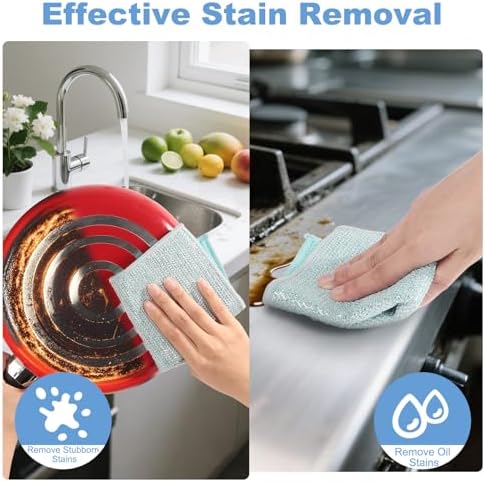 10pcs New Upgrade 2-Layer Microfiber Wire Dishcloth - Image 3