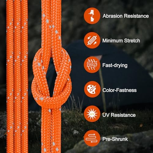 Paracord Reflective Rope 850Ib, 50/100/200/500/1000ft 4MM 11 Strand Strong - Image 4