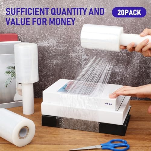 Sherr 20 Pack Mini Shrink Wrap Stretch Film 5 Inch x 800 Feet Roll - Image 5