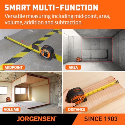 JORGENSEN 2-in-1 Laser Tape Measure, 135Ft Measuring Laser &16Ft Tape - Image 5
