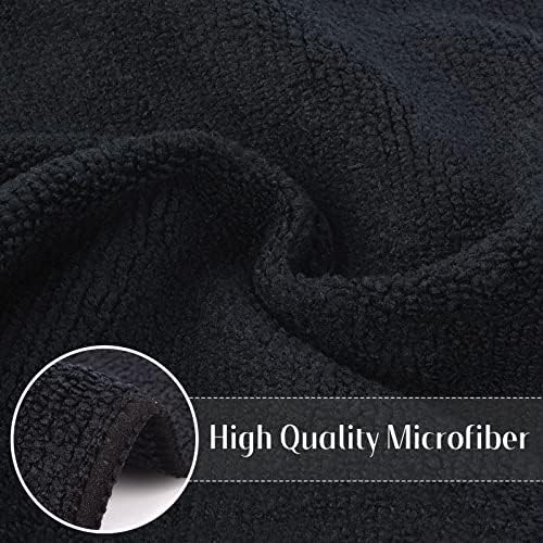 SINLAND Microfiber Cleaning Cloth Kitchen Dish Cloths 12x12in 12 Pack Black - Image 3
