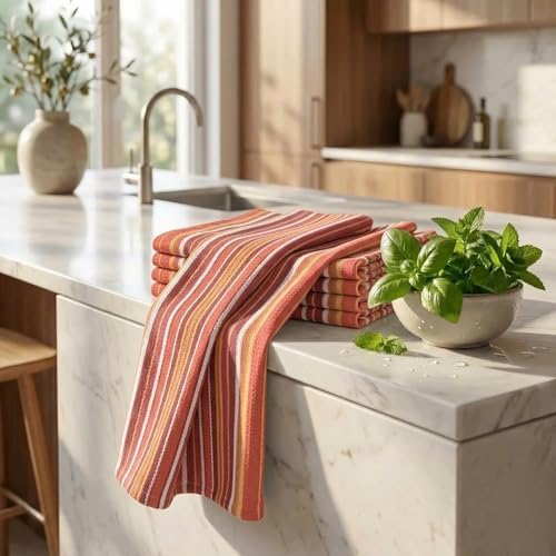 Urban Villa Kitchen Towels Cotton Dish Towels 20”x30” Rust - Image 6