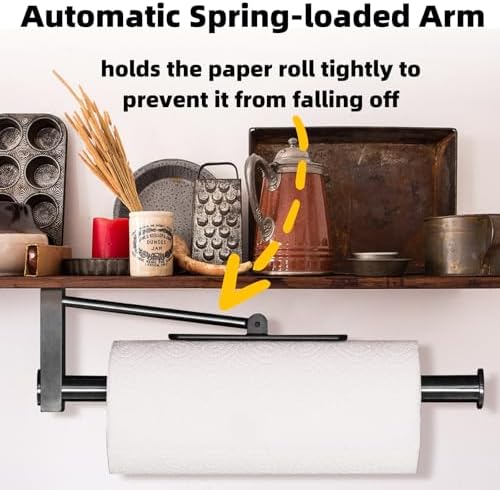 Under Cabinet Paper Towel Holder, One-Hand Tear Paper Towel Holder - Image 4