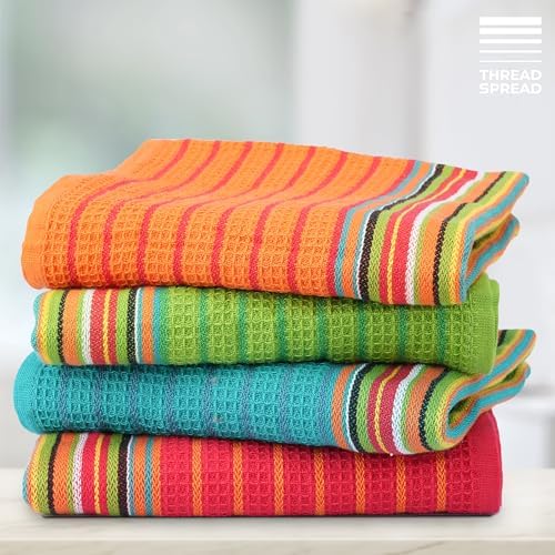 THREAD SPREAD Kitchen Dish Towels, 100% Cotton Salsa Towels, Highly Absorbent by THREADSPREAD