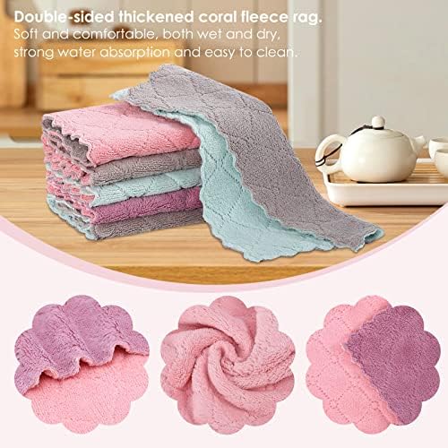 Rachan 11Pack Kitchen Dish Cloths Reusable Dish Towels, Super Absorbent Coral - Image 3