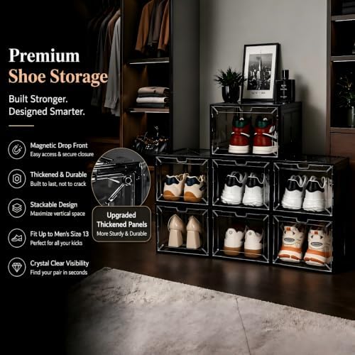 6 Pack Stackable Clear Shoe Boxes - Image 4