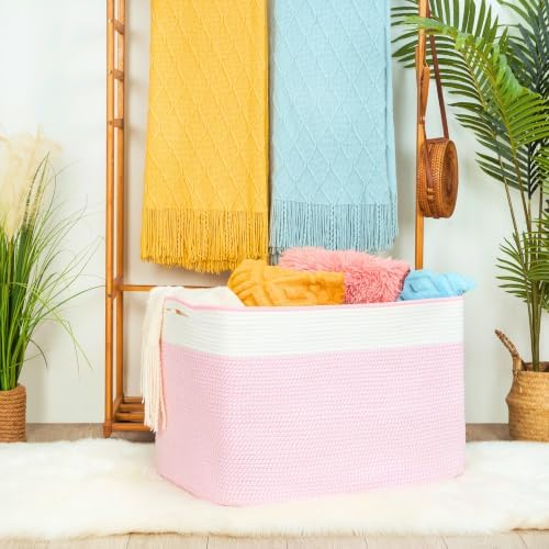 MINTWOOD Design 112L Extra Large Blanket Basket Holder Living Room, Dog Toy - Image 2