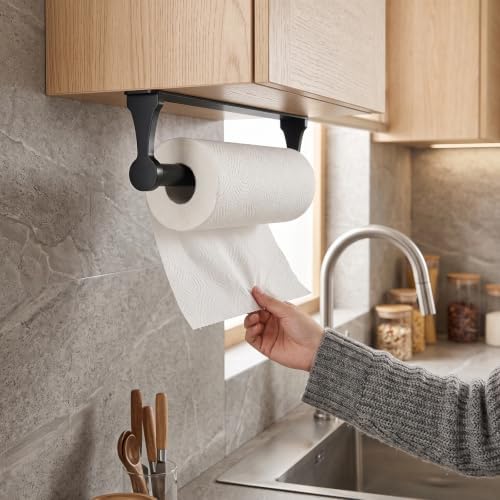 Paper Towel Holder Under Cabinet, Aluminum Alloy Wall Mount Paper Towel Holder - Image 2