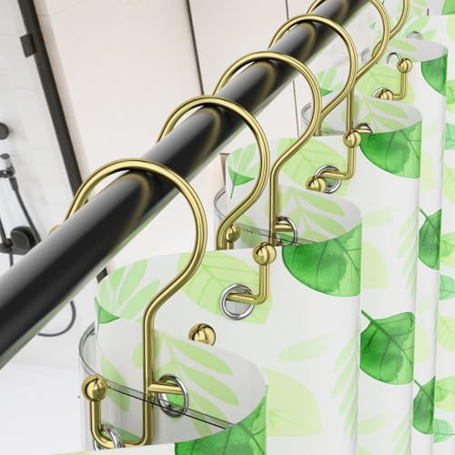 Goowin Shower Curtain Hooks, Anti-Drop Metal Shower Curtain Rings Hooks - Image 2