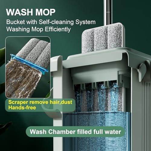 JOYMOOP Flat Mop System, Microfiber Mop and Bucket Set, Household & Commercial - Image 2