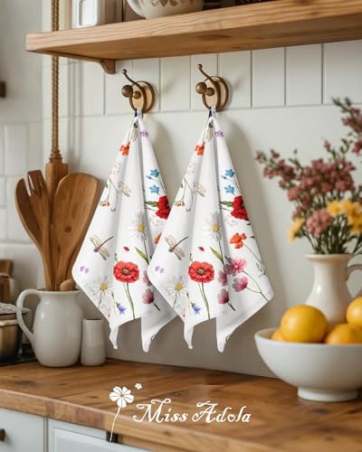 Miss Adola 2pcs Cotton Waffle Kitchen Towels, Wildflower - Image 5